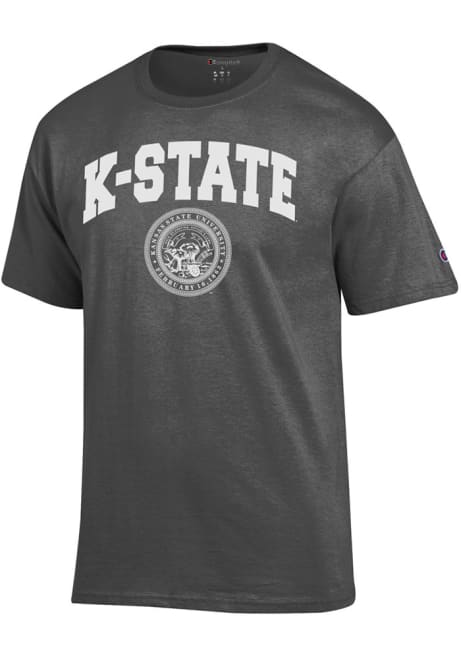 K-State Wildcats Charcoal Champion Official Seal Short Sleeve T Shirt