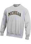 Main image for Champion Michigan Wolverines Mens Grey Reverse Weave Long Sleeve Crew Sweatshirt