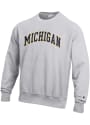 Michigan Wolverines Champion Reverse Weave Crew Sweatshirt - Grey