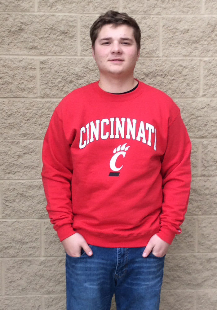 Champion Mens Red Cincinnati Bearcats Arch Mascot Long