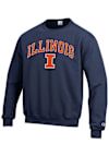 Main image for Mens Illinois Fighting Illini Navy Blue Champion Arch Mascot Crew Sweatshirt