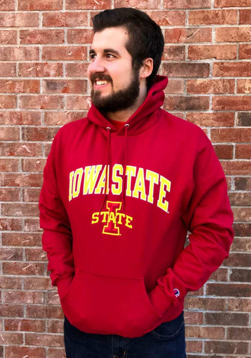 Champion Iowa State Cyclones Arch Mascot Hoodie - Cardinal