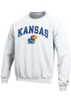 Main image for Champion Kansas Jayhawks Mens White Arch Mascot Long Sleeve Crew Sweatshirt