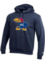 Kansas Jayhawks Champion Big Logo Hooded Sweatshirt - Navy Blue