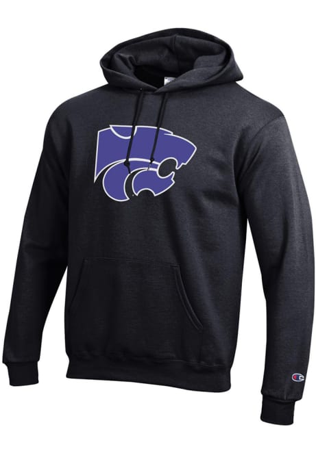 Mens K-State Wildcats Black Champion Big Logo Hooded Sweatshirt