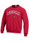 Main image for Champion Louisville Cardinals Mens Red Arch Mascot Long Sleeve Crew Sweatshirt