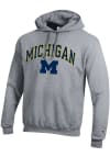 Main image for Champion Michigan Wolverines Mens Grey Arch Mascot Long Sleeve Hoodie