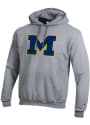 Michigan Wolverines Champion Big Logo Hooded Sweatshirt - Grey