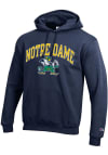 Main image for Champion Notre Dame Fighting Irish Mens Navy Blue Arch Mascot Long Sleeve Hoodie