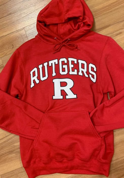 Champion Rutgers Scarlet Knights Arch Mascot Hoodie - Red
