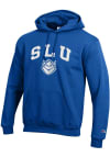 Main image for Champion Saint Louis Billikens Mens Blue Arch Mascot Long Sleeve Hoodie