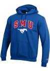 Main image for Champion SMU Mustangs Mens Blue Arch Mascot Long Sleeve Hoodie