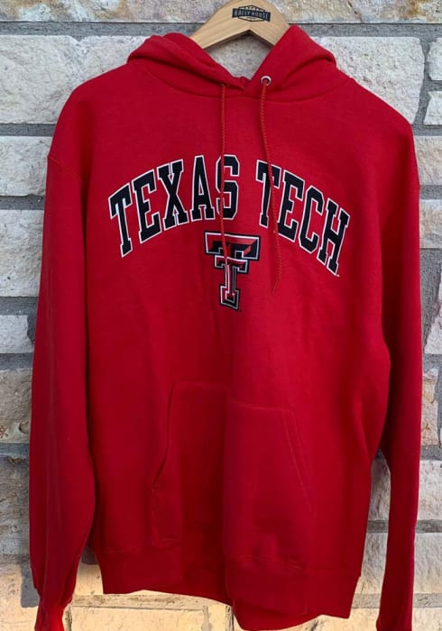 Champion Texas Tech Red Raiders Arch Mascot Hoodie - Red