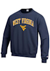 Main image for Mens West Virginia Mountaineers Navy Blue Champion Arch Mascot Design Crew Sweatshirt