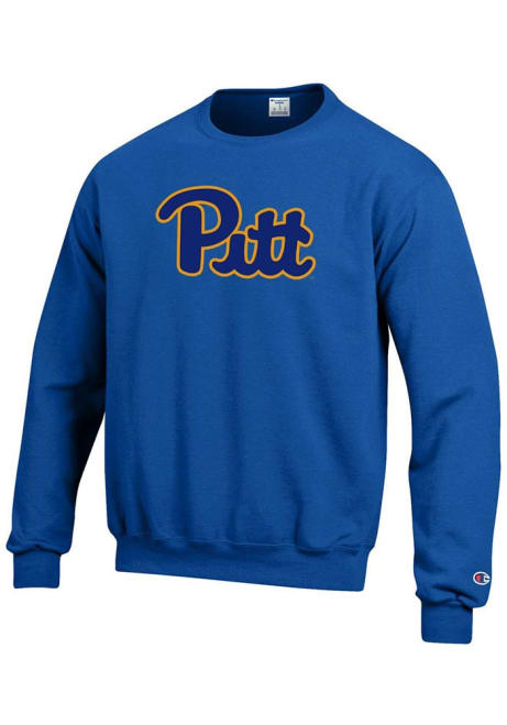 Mens Pitt Panthers Blue Champion Arch Crew Sweatshirt