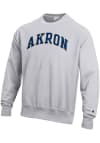 Main image for Champion Akron Zips Mens Grey Reverse Weave Long Sleeve Crew Sweatshirt