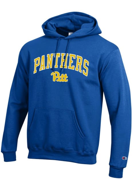 Mens Pitt Panthers Blue Champion Arch Wordmark Hooded Sweatshirt