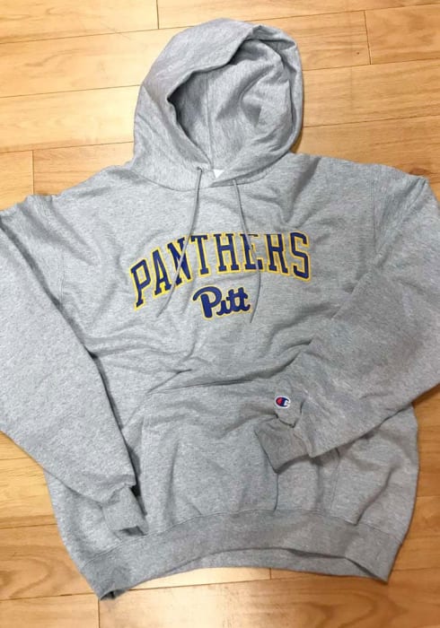 Champion Pitt Panthers Arch Mascot Hoodie - Grey