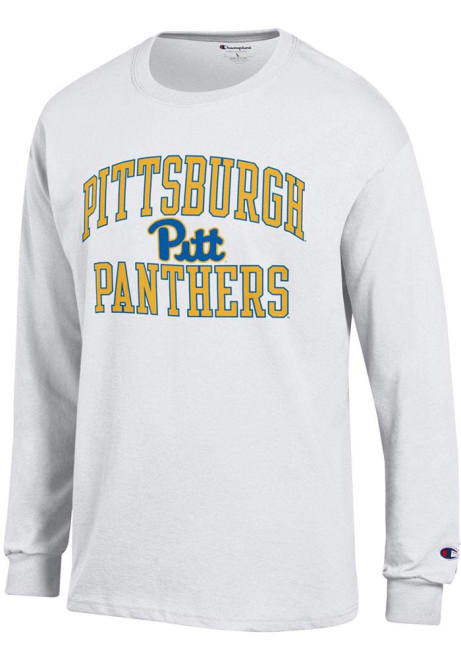 Mens Pitt Panthers White Champion Number One Tee