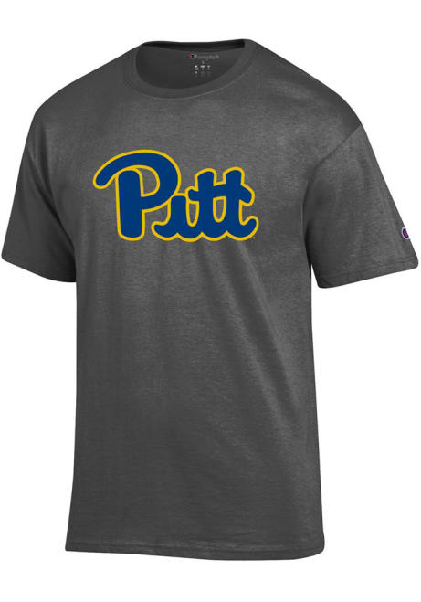 Pitt Panthers Charcoal Champion Primary Short Sleeve T Shirt