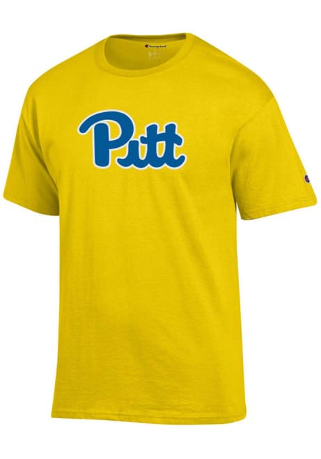 Pitt Panthers Gold Champion Logo Short Sleeve T Shirt