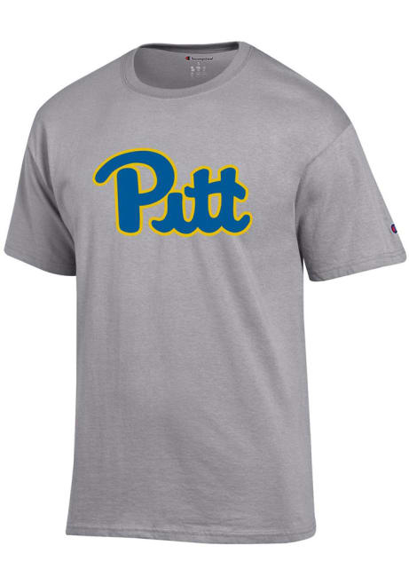 Pitt Panthers Grey Champion Primary Short Sleeve T Shirt