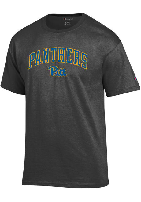 Pitt Panthers Charcoal Champion Arch Mascot Short Sleeve T Shirt