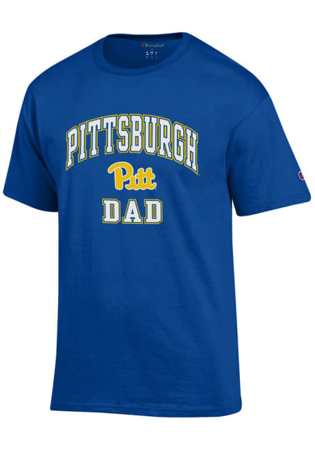 Pitt Panthers Blue Champion Wordmark Dad Short Sleeve T Shirt