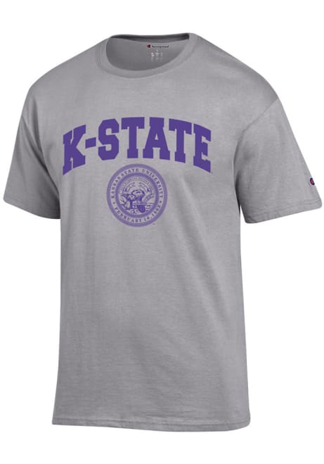 K-State Wildcats Grey Champion Official Seal Short Sleeve T Shirt