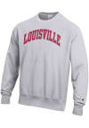 Main image for Champion Louisville Cardinals Mens Grey Reverse Weave Long Sleeve Crew Sweatshirt