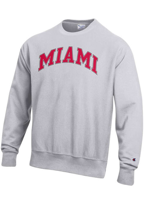 Champion Miami RedHawks Reverse Weave Sweatshirt - Grey