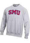 Main image for Champion SMU Mustangs Mens Grey Reverse Weave Long Sleeve Crew Sweatshirt
