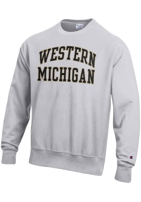 Mens Western Michigan Broncos Grey Champion Reverse Weave Crew Sweatshirt