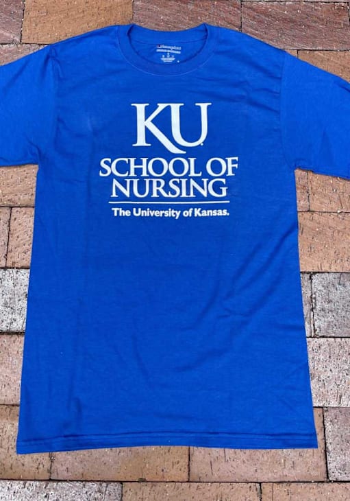 Champion Kansas Jayhawks Blue School of Nursing Short Sleeve T Shirt