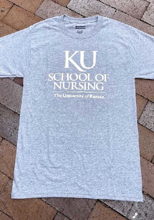 Champion Kansas Jayhawks Grey School of Nursing Short Sleeve T Shirt