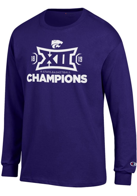 Mens K-State Wildcats Purple Champion 2019 Big 12 Champions Tee