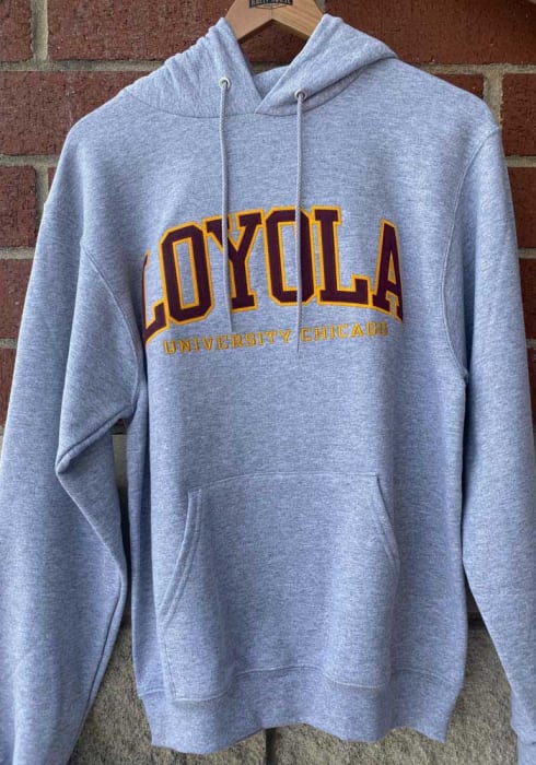 Champion Loyola Ramblers Arch Hoodie - Grey