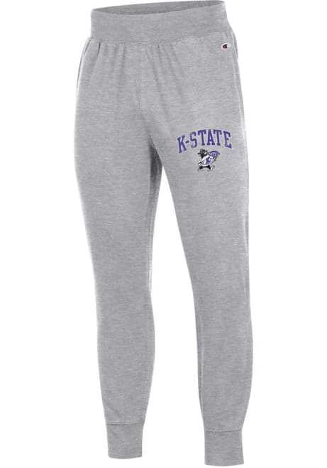 Mens K-State Wildcats Grey Champion Arch Mascot Fashion Sweatpants