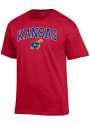 Kansas Jayhawks Champion Arch Mascot T Shirt - Red