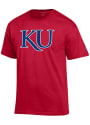 Kansas Jayhawks Champion Front/Back T Shirt - Red