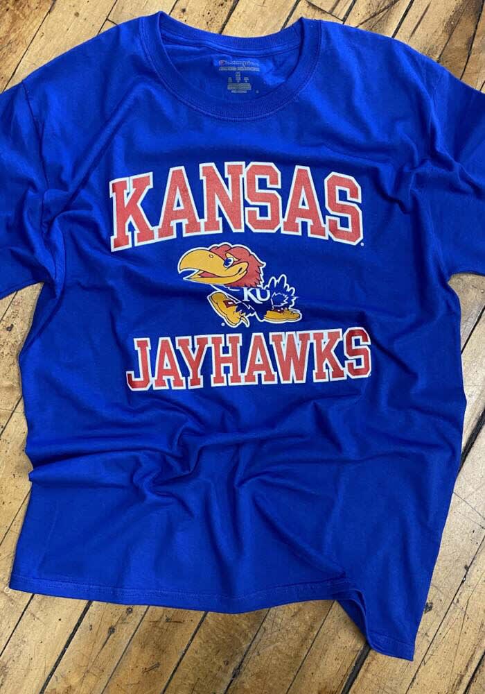 KANSAS JAYHAWKS Tシャツ Lサイズ Champion Kansas Jayhawks BLUE Number One Short Sleeve T