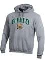 Ohio Bobcats Champion Powerblend Arch Mascot Hooded Sweatshirt - Grey