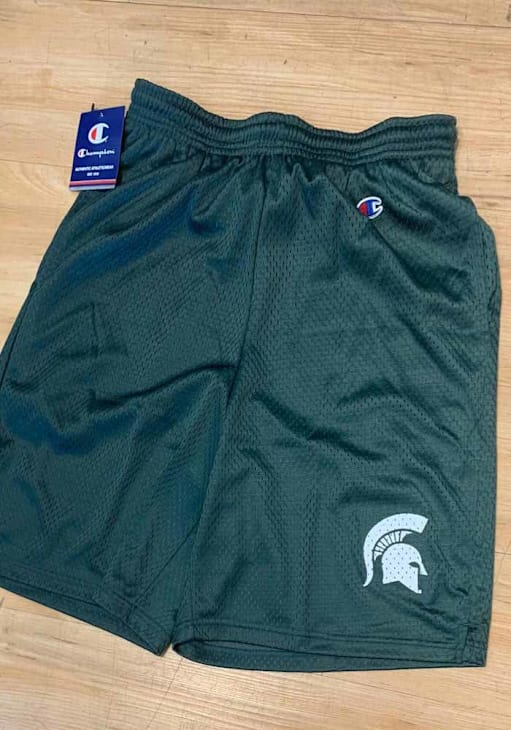 Michigan State Spartans Mens Champion GREEN Mesh Shorts 14754475