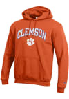 Main image for Champion Clemson Tigers Mens Orange Arch Mascot Long Sleeve Hoodie
