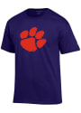 Clemson Tigers Champion Big Logo T Shirt - Purple