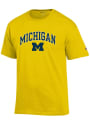 Michigan Wolverines Champion Arch Mascot Jersey T Shirt - Yellow