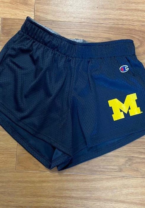 Michigan Wolverines Champion Womens Navy Blue Mesh Shorts