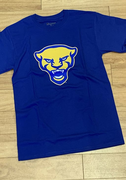 Georgia State University Panthers Head Athletic Wordmark T-Shirt - Royal Blue, Size 2XL, 100% Cotton