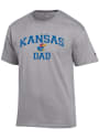 Kansas Jayhawks Champion Dad Graphic T Shirt - Grey