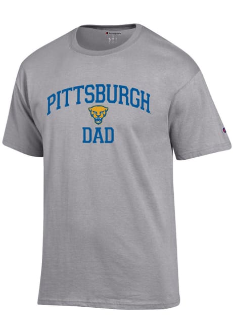 Pitt Panthers Grey Champion Dad Graphic Short Sleeve T Shirt